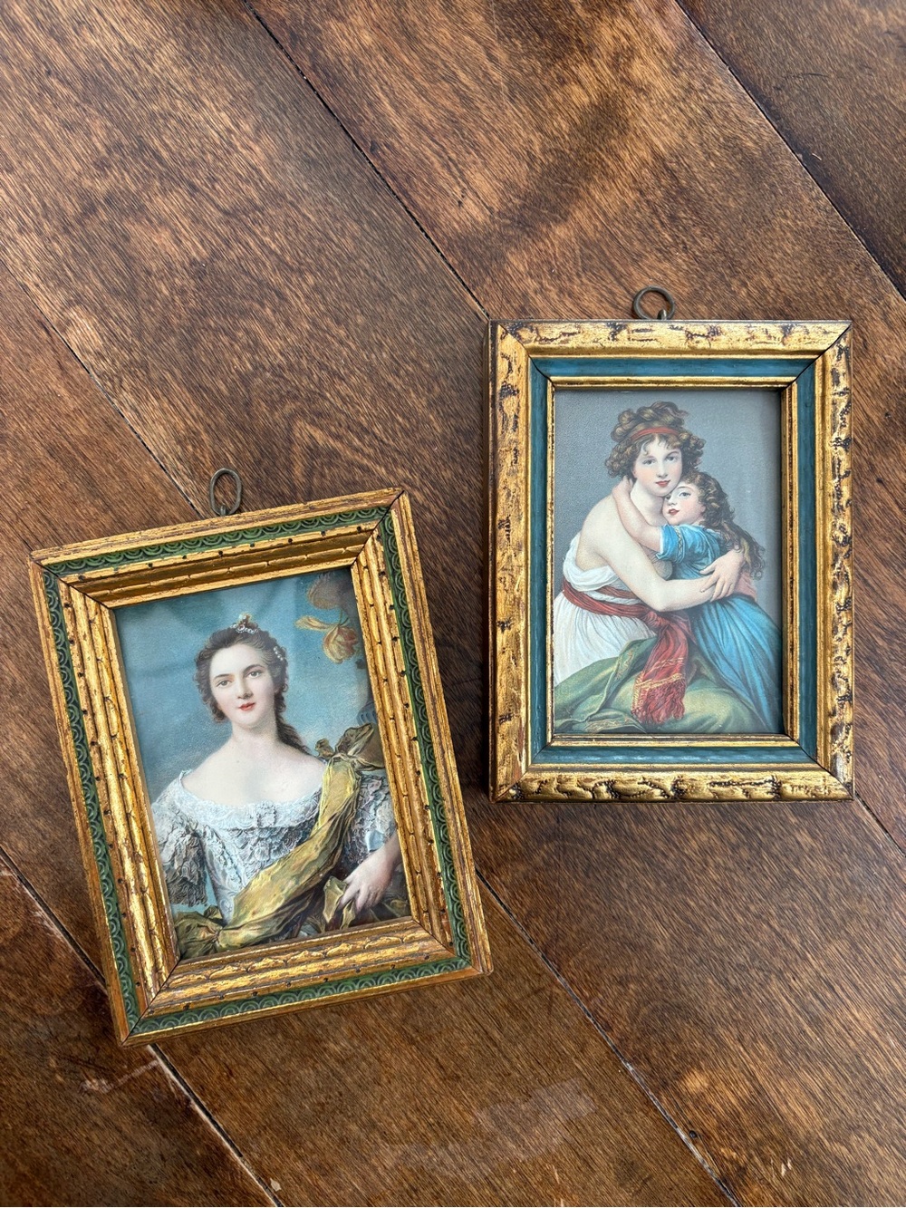 Pair of Small Portrait Reproduction Prints of Mme Victoire and Mme Vigee Le Brun